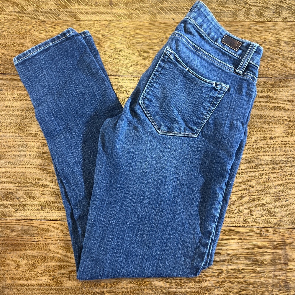 Paige‎ Womens Size 24 Blue Kylie Crop Jeans Stretch Low Rise Medium Wash Pants